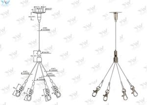 Wholesale Gripper Steel Wire Light Hanging Kit , 1 Cable Accepts 4 Cable Hanging Kit from china suppliers