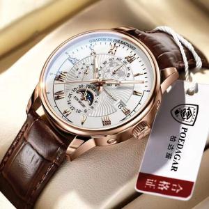 Wholesale Leather Band Moon Phase Watch with Quartz Movement Technology from china suppliers
