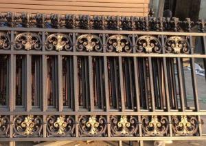 Wholesale Colourful Golden Wrought Iron Garden Fence , Home Depot Rod Iron Fencing from china suppliers