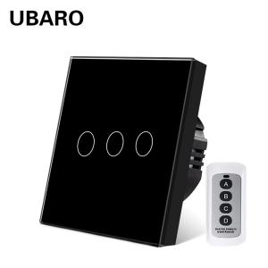 Wholesale Type 86 Wireless Remote Switch 433RF 3gang European Standard Remote Lamp Tempered Glass Panel Switch from china suppliers