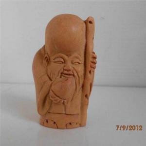 China Boxwood carvings, carved longevity on sale