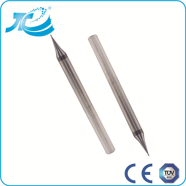 TiAlN Coating Solid Carbide Cutting Tools , 0.5 mm Micro Diameter Flat End Mill