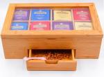 Contemporary Style Bamboo Storage Box Tea Bag Organizer With Drawer