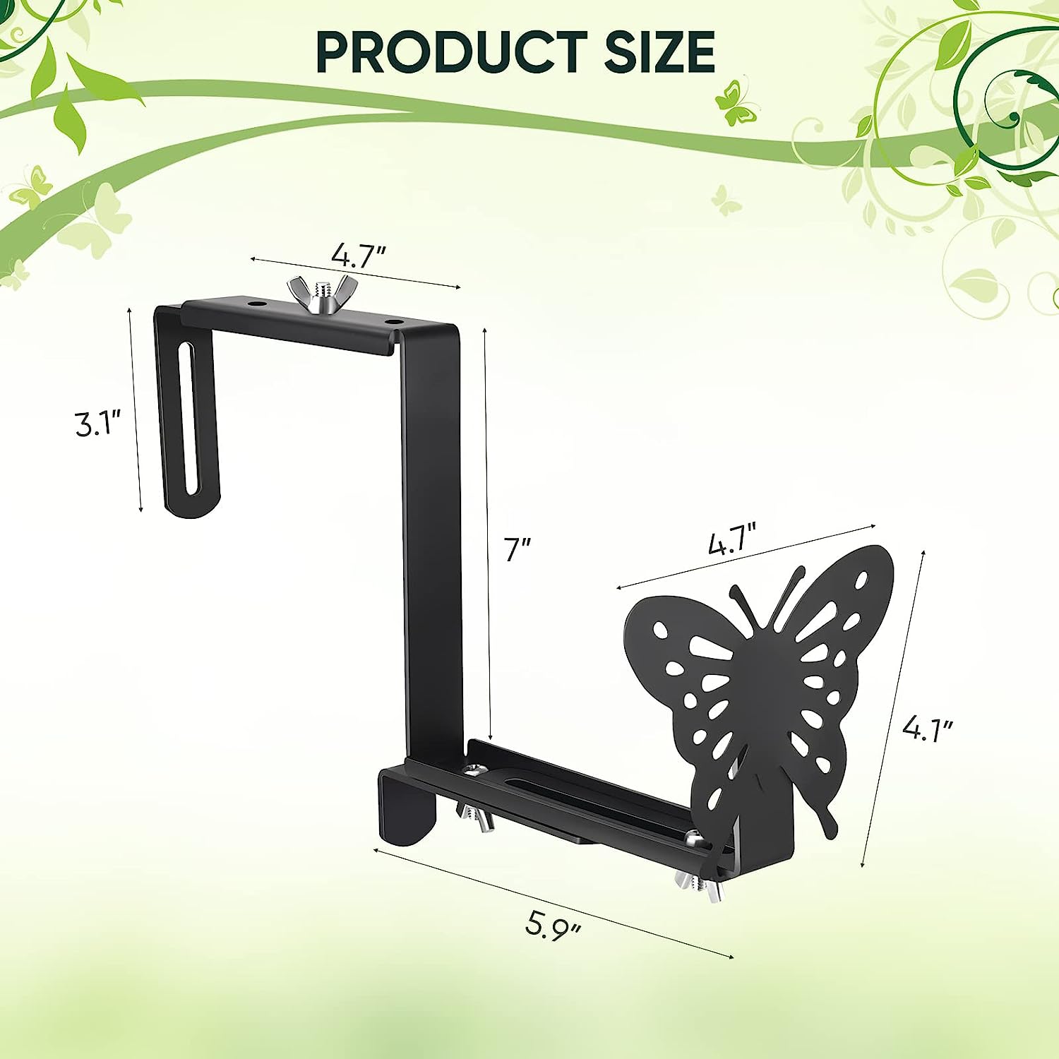 Nonstandard Adjustable Size 6 to 12 Inches Planter Shelving for Terraces and Railings