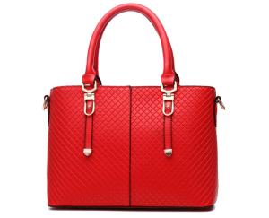 Wholesale Portable Red Leather Shoulder Handbags / Tote Handbags Safe Outside Pockets from china suppliers