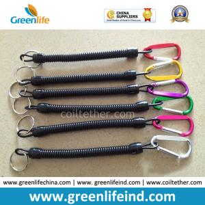 Wholesale Black Spiral Fishing Pliers Coled Lanyard W/Key Ring&amp;Carabiner from china suppliers