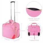 Women Travel Carry On Weekender Trolley Bags Business Laptop Rolling Briefcase