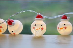 China Christmas Lights, 16 Feet Christmas Lights Decoration Christmas Snowman Lights String with 30 Warm White Led Lights on sale