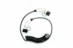 Wholesale White 32A Spiral cable Type 2 to Type 2 Electric Vehicle charging cable from china suppliers