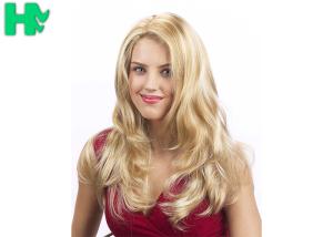 Wholesale 22&quot; Heat Resistant Fiber Hair Long Curly Hair Wigs Blonde Color For Office Lady from china suppliers