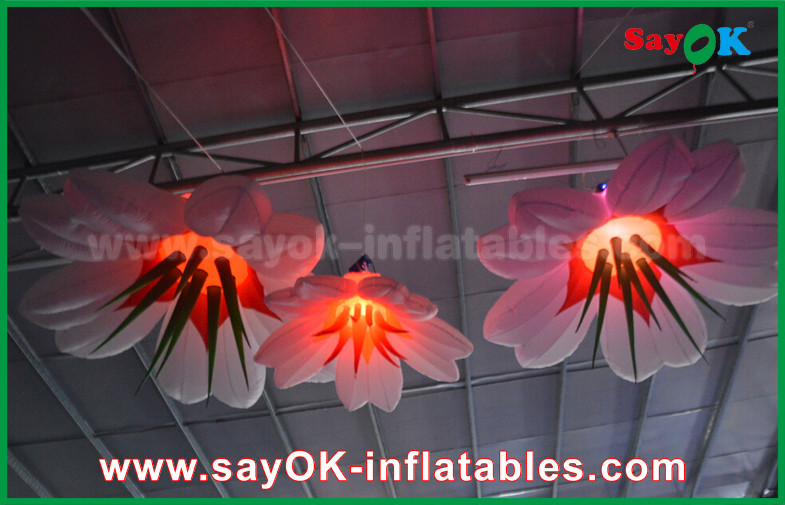 1m Dia Inflatable Hanging Lily Flower With RGB Lighting Decoration