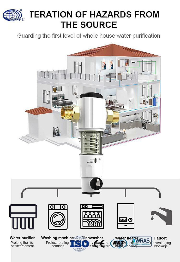 Residential Reusable Sediment Spin Down Filter Household Water Purifier