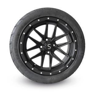 Wholesale 215/40R 15 inch golf Cart Matte Black Wheels and Tires Easy to Install from china suppliers