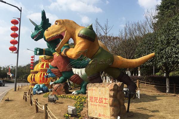 Park Ornamental Custom Fiberglass Products Marvel Character FRP Dinosaur