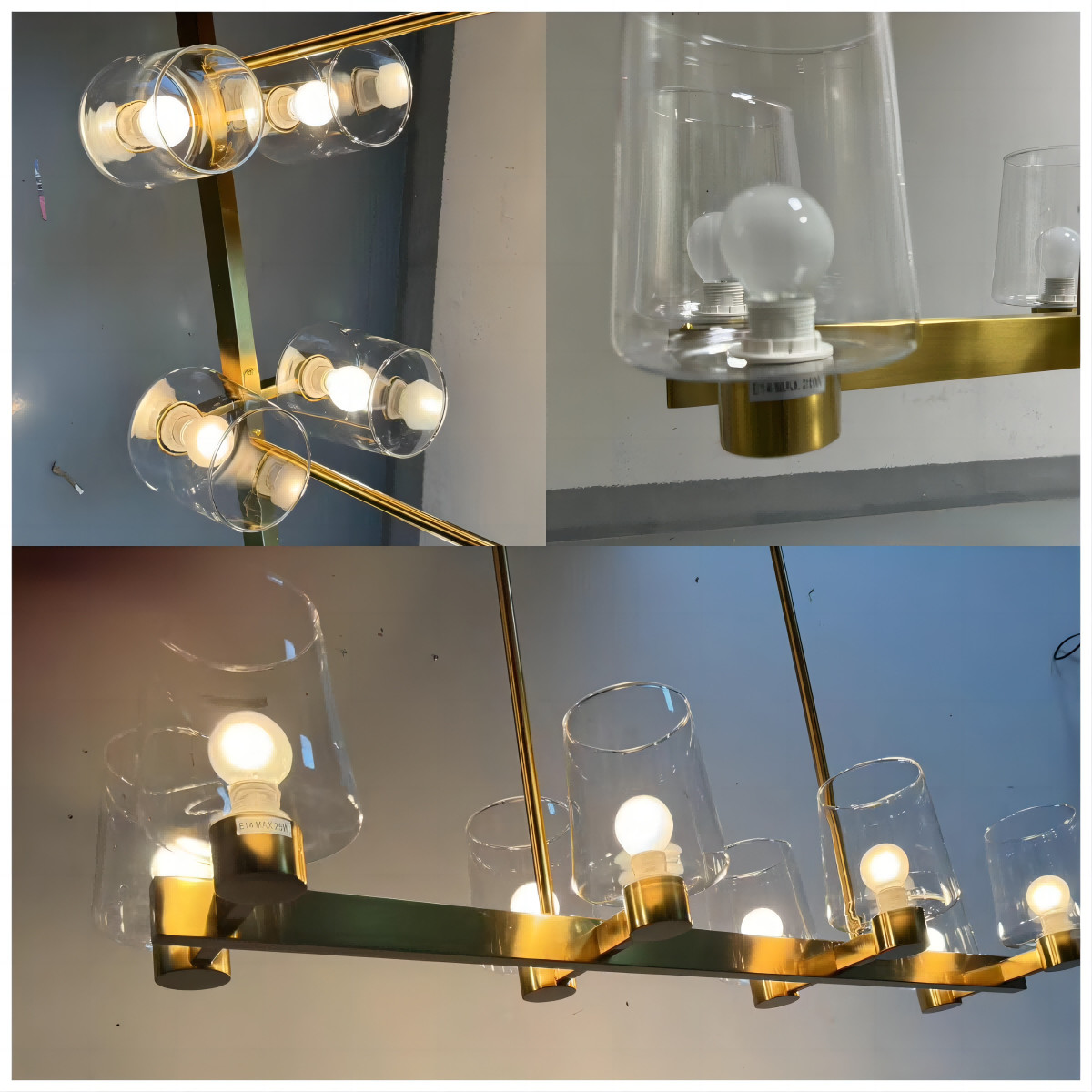42in 8 Light Contemporary Gold Island Chandelier Lighting Home Foyer Entryway