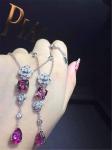 Piaget full diamonds red tourmaline rose necklace of 18kt gold with yellow gold