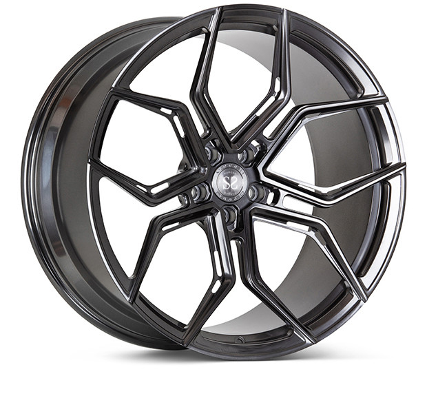 Silver Black Face Audi Forged Wheels Polish Aluminum Scissor Shape 22x9.5
