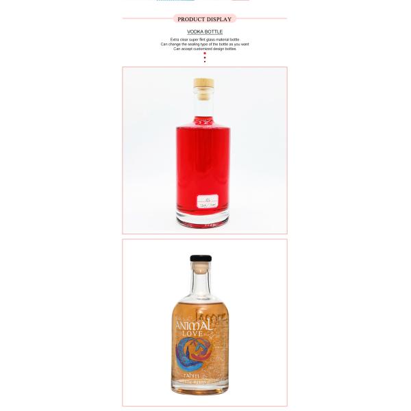 Customized Shape Inside Engraving 200ml 375ml Clear Bottle for Vodka Tequila Rum