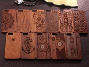Wholesale Natural Texture Wood Cell Phone Case , Anti - Static Cool Wood Phone Cases from china suppliers