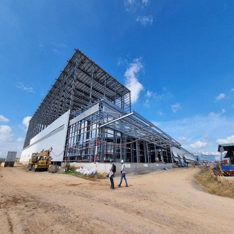 H Frame Steel Structural Buildings , Sheet Roof Industrial Steel Buildings