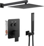 Bathroom mixer tap waterfall shower column duschkopf black gold rainfall rain