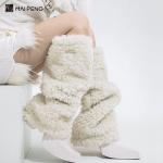 Winter Fluffy Women Leg Warmers Fleece Stacked Thick Fashionable Leg Warmers