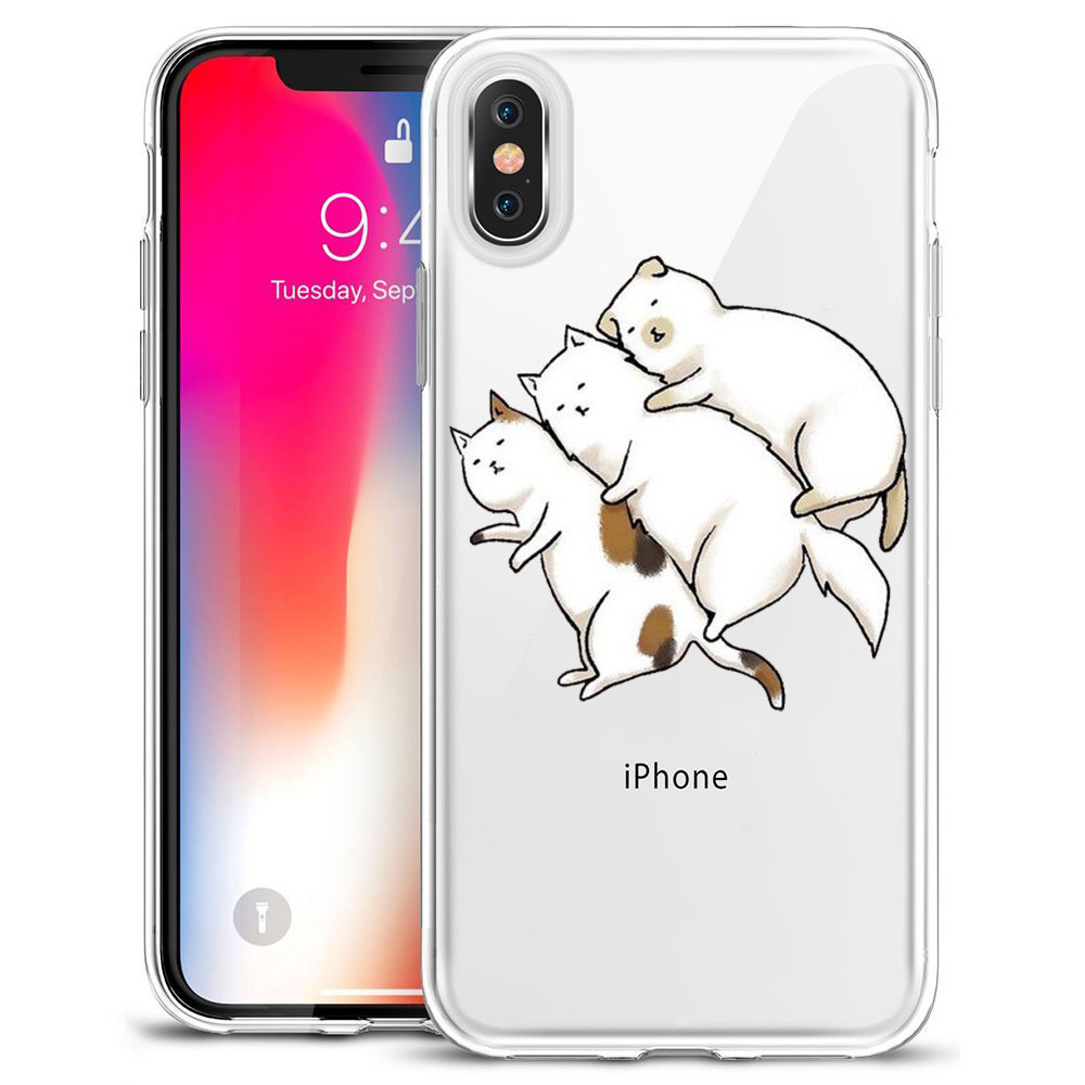 Thin Rubber Designer Cell Phone Cases For Iphone X Sweat Free Animal Puppy Dog Cat