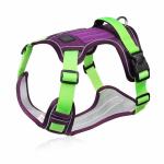 Reflective Breathable No Pull Dog Vest Harness Black Oxford Cloth