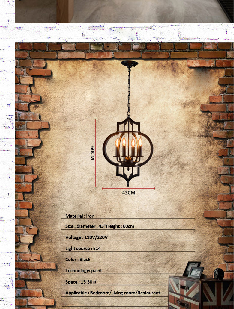 Modern Nordic Creative Iron E14 LED Lighting Chandelier E14 American Chandelier(WH-CI-124)