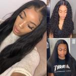 Restyled Straight 22" Full Lace Human Hair Wigs No Tangle