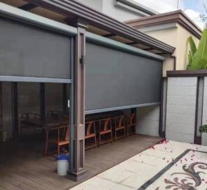 Wholesale 500cm Electric Blackout Shades Light Filtering 110V Outdoor Roller Blinds For Pergola from china suppliers