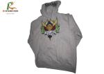 Embroidered Gray Hooded Sweatshirt Jacket Men Cotton Custom Pullover Hoodies