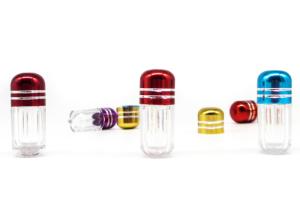 Wholesale One Grain Pack Health Product Packaging Bottle , Plating Cap PET Plastic Bottle from china suppliers