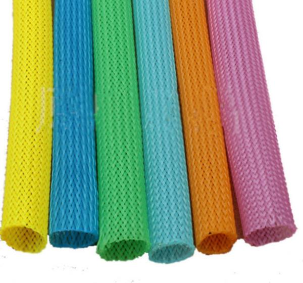Automatic Telescopic 20mm Circular Braided Mesh Tube / Colored Round Snake Skin