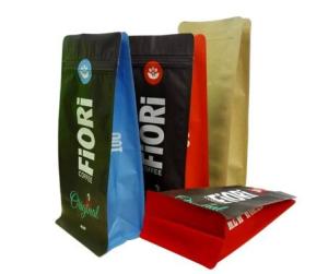 Wholesale Food Grade Laminated Material PET Side Gusset Custom Logo Zipper Bag For Coffee Packing from china suppliers