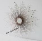 Decorative Metal Mirror Wall Decor Sun Rays Style 90cm Diameter Overall Size