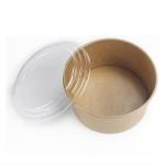 Disposable brown kraft paper bowl oilproof food packaging biodegradable
