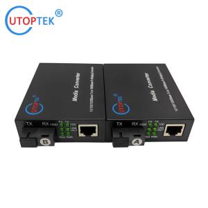 Wholesale 10/100/1000Mbps SM Bidi 20km Fiber media converter 1310/1550nm with DC5V power supply from china suppliers
