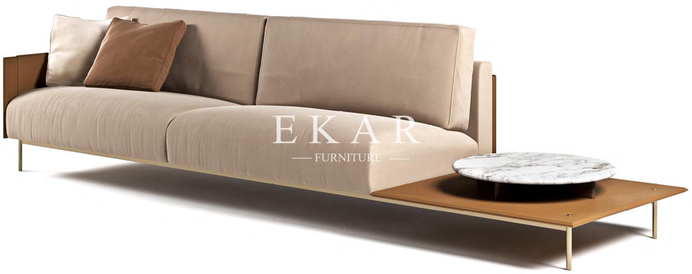 Stainless Steel Legs Modern Fabric Upholstered Italian Couch Living Room Sofa