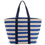 OEM Canvas Water Resistant Lunch Cooler Bags Blue And White Stripes Color