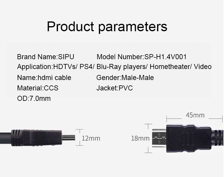 High Performance Etherne 4k HDMI Cable 1m 1.5m 3m Anti Interference