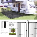 Outdoor Dog Kennels for Large Dogs with Roof, Heavy Duty Metal Dog Enclosures