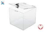 Fashion Acrylic Charity Box / Transparent Acrylic Donation Box With Lock