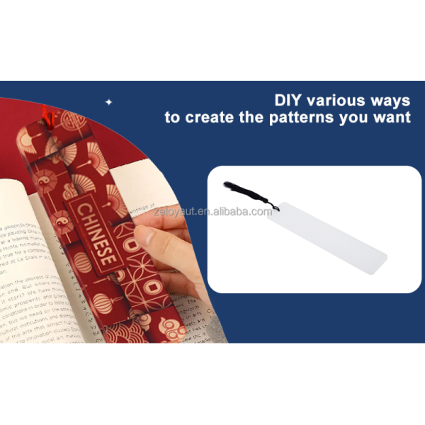 ZELOYAUT Single Side Printing Blanks Custom Metal Bookmarks With Color Tassels Sublimation Aluminum Bookmark Blank Page Holders