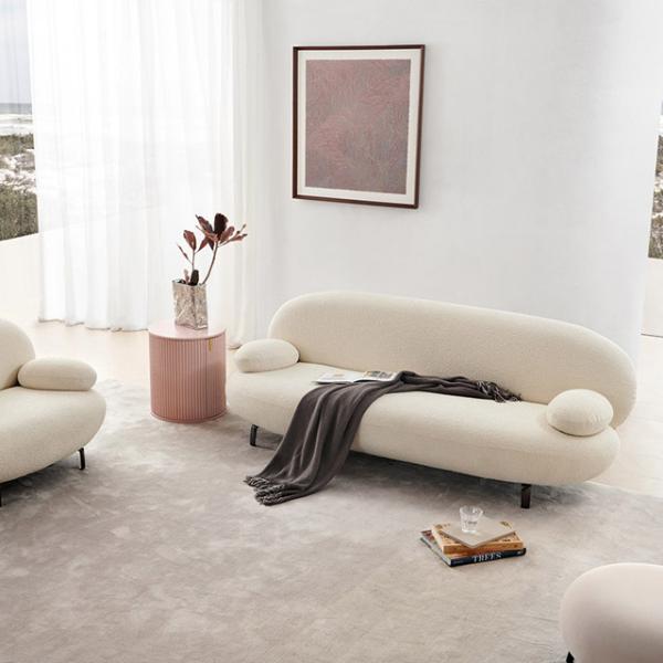 Italian Minimalist Modern Fabric Sofa Set Curved Armrests Leisure Single Sofa