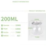 200ml Ball Shape Clear Plastic Cocktail Bottles PET Beverage Cans For Drink