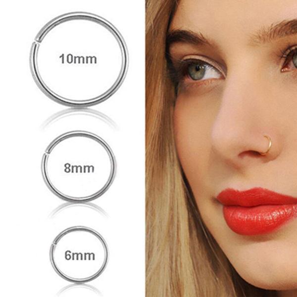 New Arrival Surgical Steel 0.8mm Cartilage Piercing Stud Thin Small Nose Ring