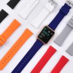 6 Colors Shiny Buckle Mens Rubber Watch Bands 18 20 22mm