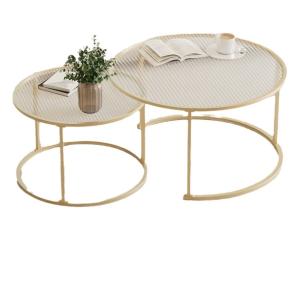 Wholesale Nordic Style Glass Coffee Table Combo Glass Round Tea Table from china suppliers