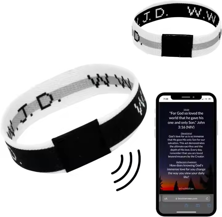 NFC Christian Daily Bible Verse Bracelet Temperature Resistant -30°C to 60°C Durability